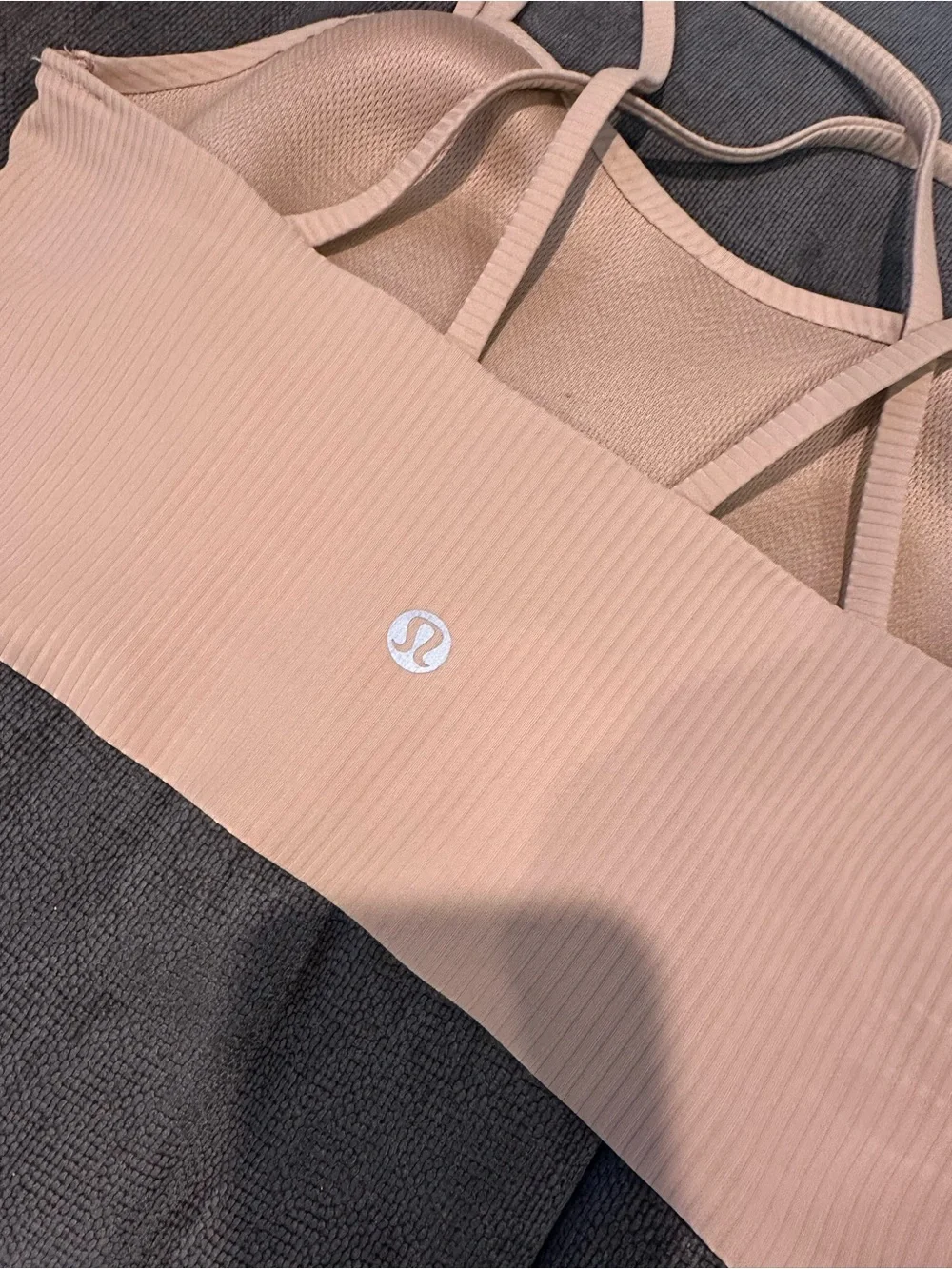 Lululemon Like a Cloud Longline Bra B/C Ribbed Ash Rose Size 4